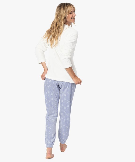 Pyjama femme chaud et douillet imprimé animal polaire vue3 - GEMO(HOMWR FEM) - GEMO