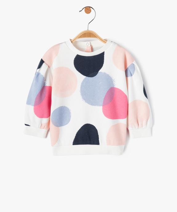 Sweat à manches bouffantes avec motifs colorés bébé fille vue1 - GEMO 4G BEBE - GEMO