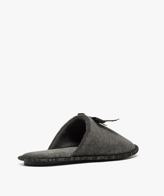 Chaussons femme forme mules en velours ras et nœud pailleté vue4 - GEMO(HOMWR FEM) - GEMO