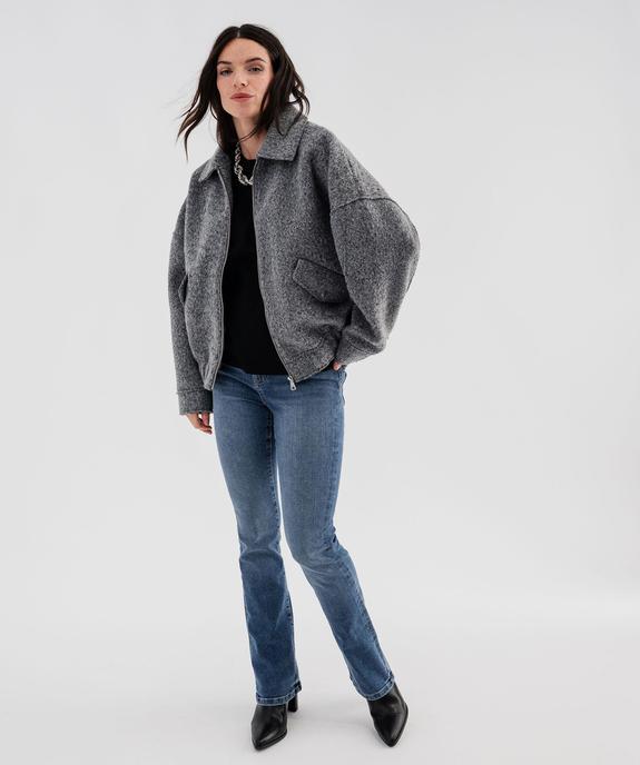 Blouson en maille bouclette chinée femme vue9 - GEMO 4G FEMME - GEMO