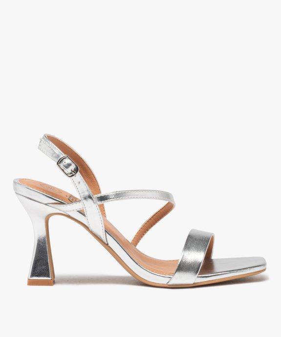 Sandales femme à talon et brides métallisées vue1 - GEMO(URBAIN) - GEMO