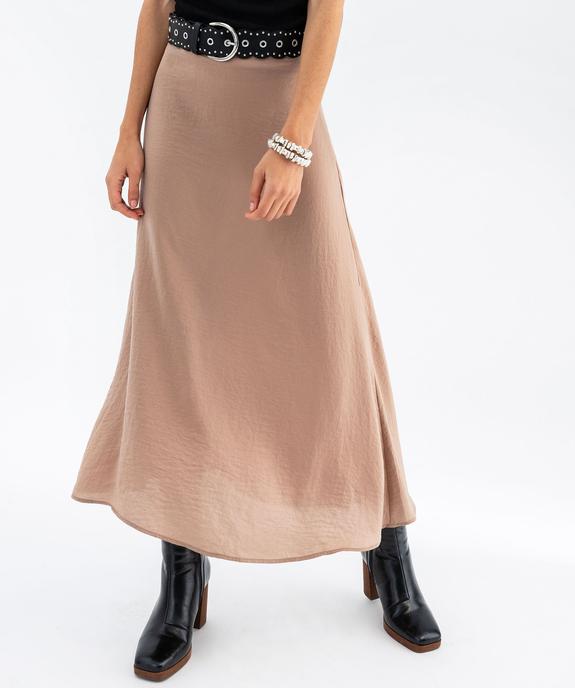 Jupe longue en matière satinée femme vue2 - GEMO 4G FEMME - GEMO