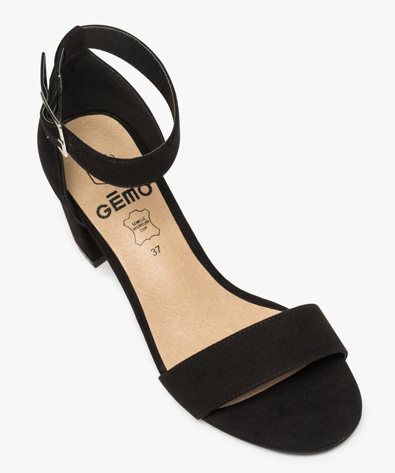 Sandales femme à talon large et bride cheville dessus suédine vue5 - GEMO(URBAIN) - GEMO