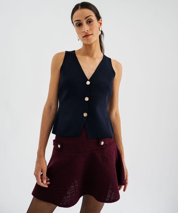 Débardeur boutonné en maille tricotée femme vue4 - GEMO(FEMME PAP) - GEMO