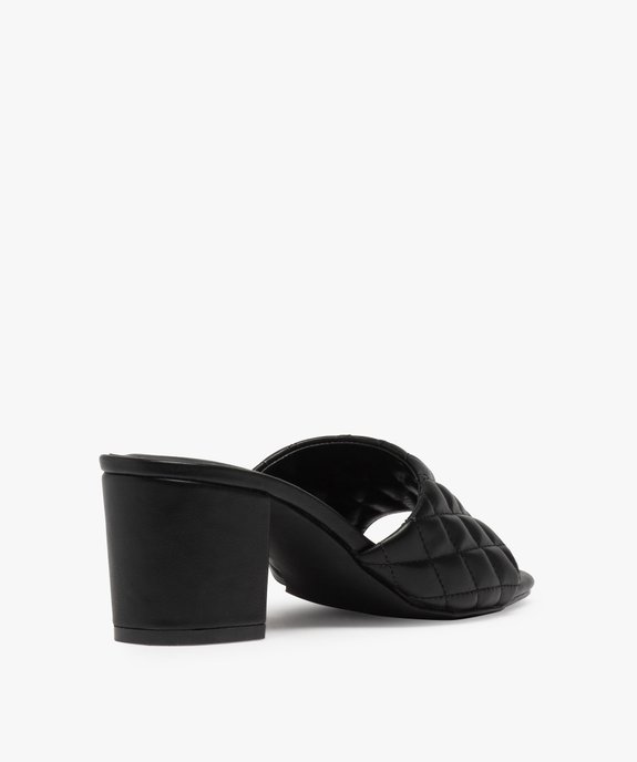 Mules femme à talon carré et dessus matelassé vue4 - GEMO(URBAIN) - GEMO