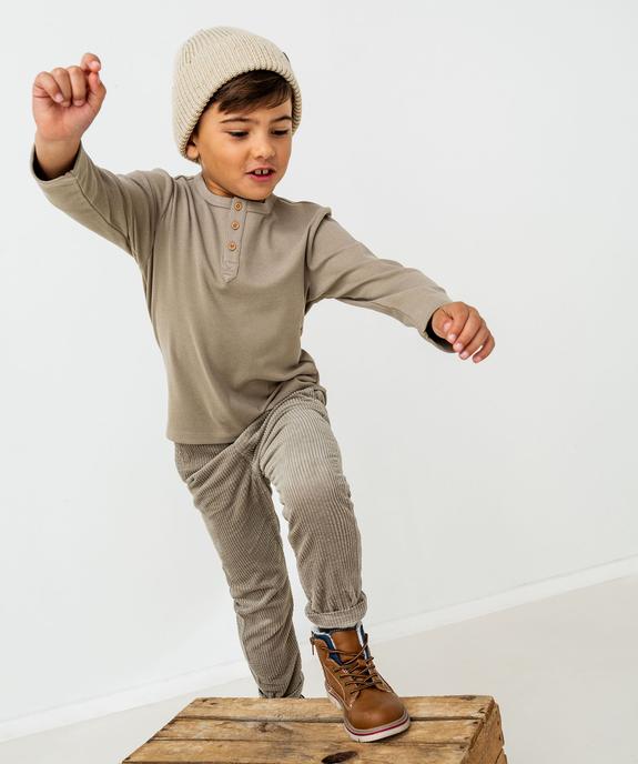 Tee-shirt manches longues chaud col tunisien garçon vue5 - GEMO (ENFANT) - GEMO