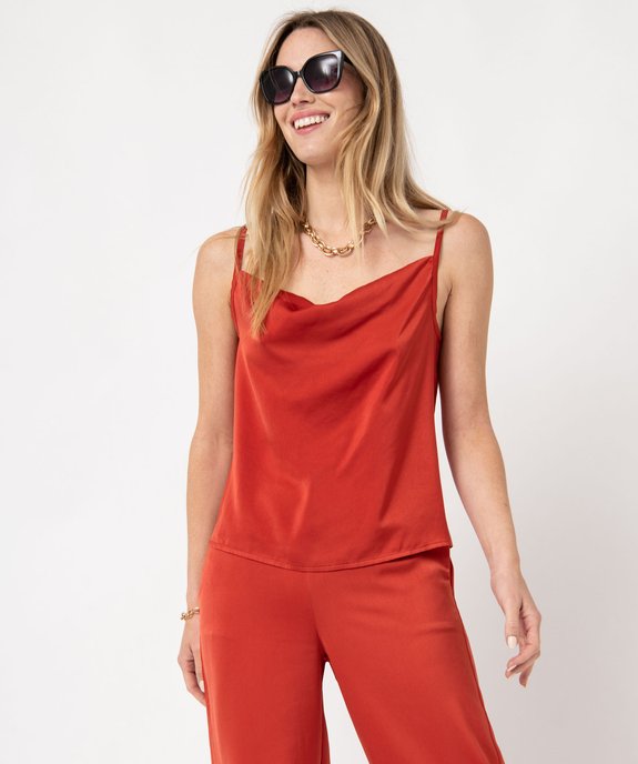 Débardeur en satin à col bénitier femme vue2 - GEMO(FEMME PAP) - GEMO