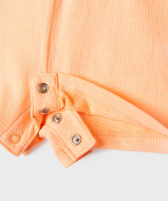 Combishort avec volants sur le buste bébé fille vue3 - GEMO 4G BEBE - GEMO