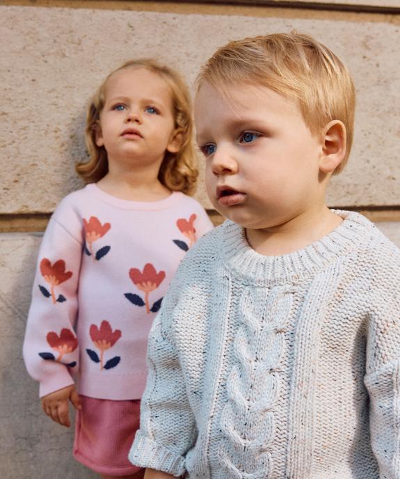 Pull en maille chinée bébé garçon vue1 - GEMO(BEBE DEBT) - GEMO