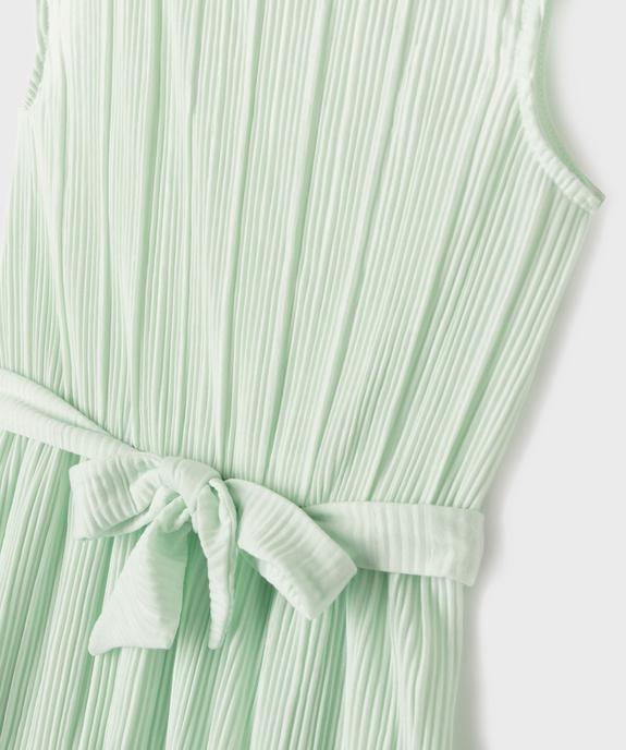 Robe courte sans manches plissée à ceinture fille vue2 - GEMO 4G FILLE - GEMO