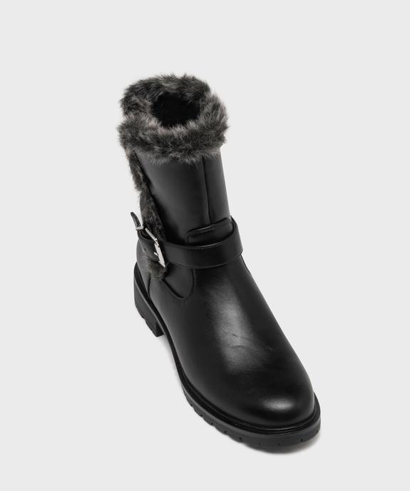 Boots motardes à ourlet fourrure imitation femme - VALENTINA BALDA Boots motardes à ourlet fourrure imitation femme vue6 - VALENTINA BALDA - GEMO