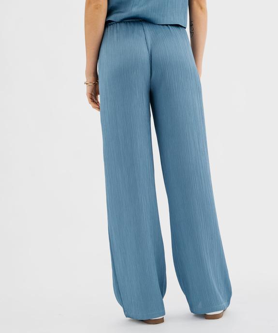 Pantalon large et fluide en satin froissé femme vue3 - GEMO(FEMME PAP) - GEMO