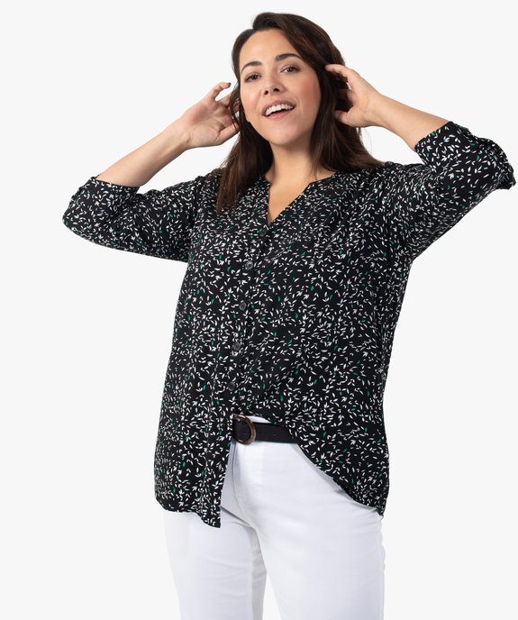 Blouse femme grande taille imprimée à manches 3/4 vue1 - GEMO (G TAILLE) - GEMO