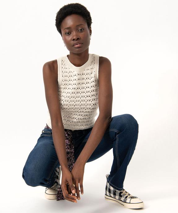 Jean Regular stretch avec ceinture foulard femme vue5 - GEMO 4G FEMME - GEMO