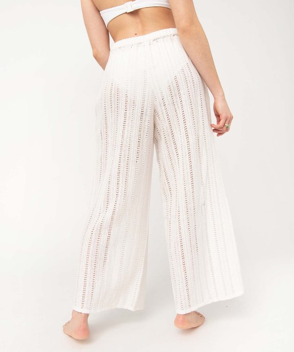 Pantalon de plage femme ample en crochet vue3 - GEMO (PLAGE) - GEMO