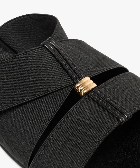Mules femme à talon compensé et brides unies élastiques vue6 - GEMO(URBAIN) - GEMO