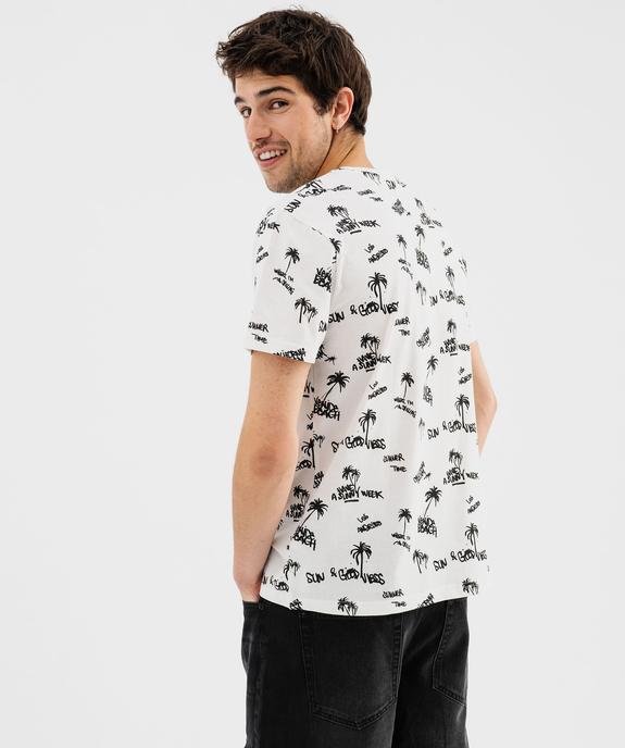 Tee-shirt manches courtes imprimé all over homme vue3 - GEMO (HOMME) - GEMO