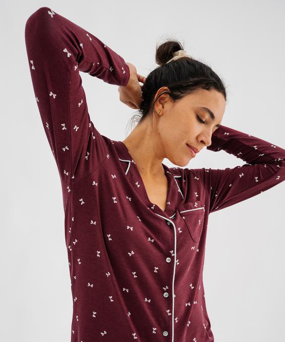 Pyjama boutonné en viscose femme vue3 - GEMO 4G FEMME - GEMO