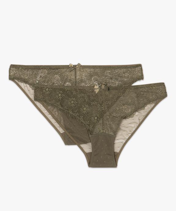 Culotte femme en dentelle et tulle (lot de 2) vue4 - GEMO(HOMWR FEM) - GEMO