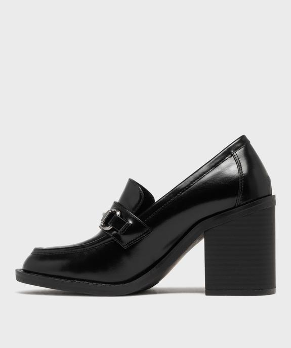 Mocassins à talon bloc avec bijou métallique sur le dessus femme - 5 Miles vue3 - 5 MILES - GEMO
