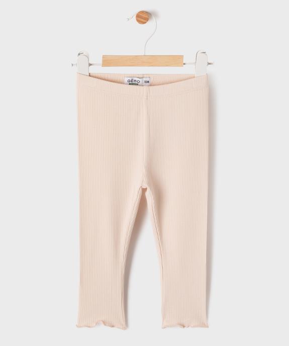 Legging en maille côtelée avec bas froncé bébé fille  vue1 - GEMO 4G BEBE - GEMO