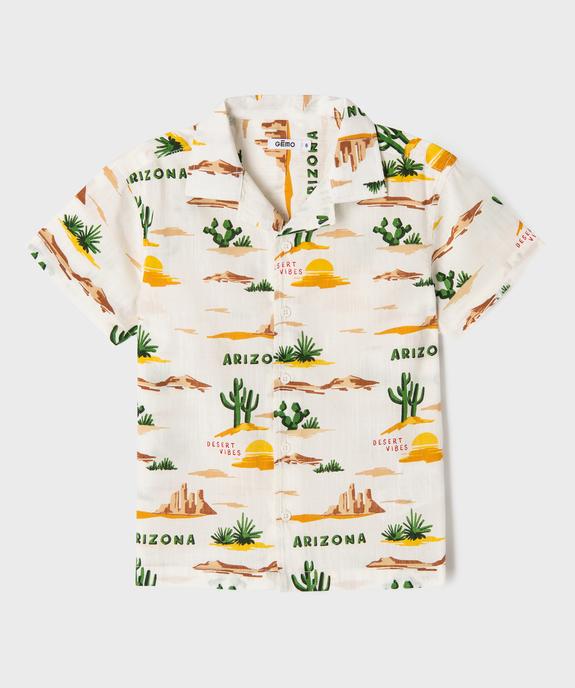Chemise manches courtes à motif désert garçon vue1 - GEMO (ENFANT) - GEMO