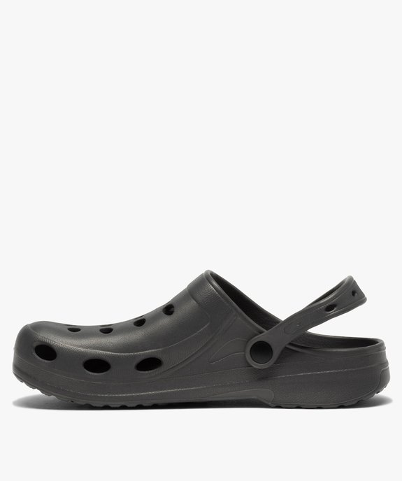 Sabots homme unis souples avec perforations vue3 - GEMO (PLAGE) - GEMO