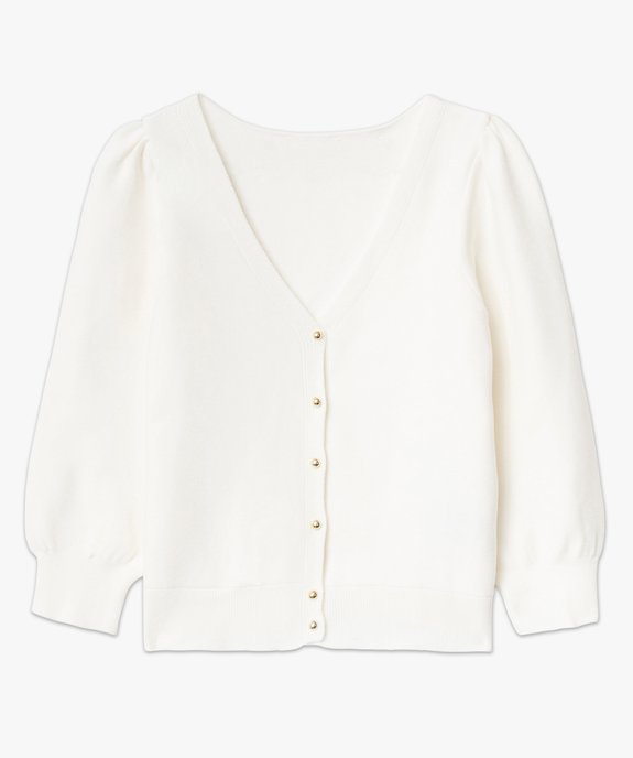 Gilet col V à manches bouffantes femme vue4 - GEMO(FEMME PAP) - GEMO