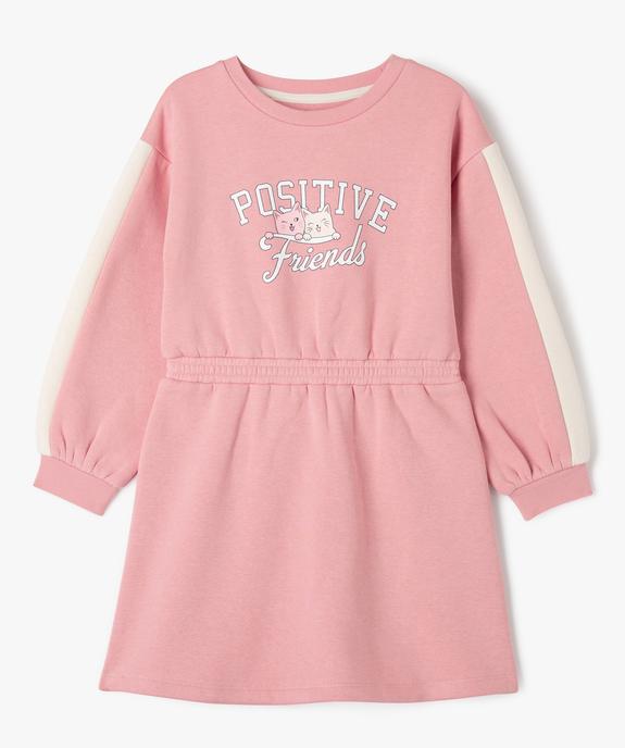 Robe sweat avec taille élastique fille vue1 - GEMO 4G FILLE - GEMO