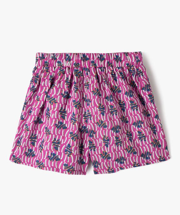 Short large en viscose imprimée et fluide fille vue4 - GEMO 4G FILLE - GEMO