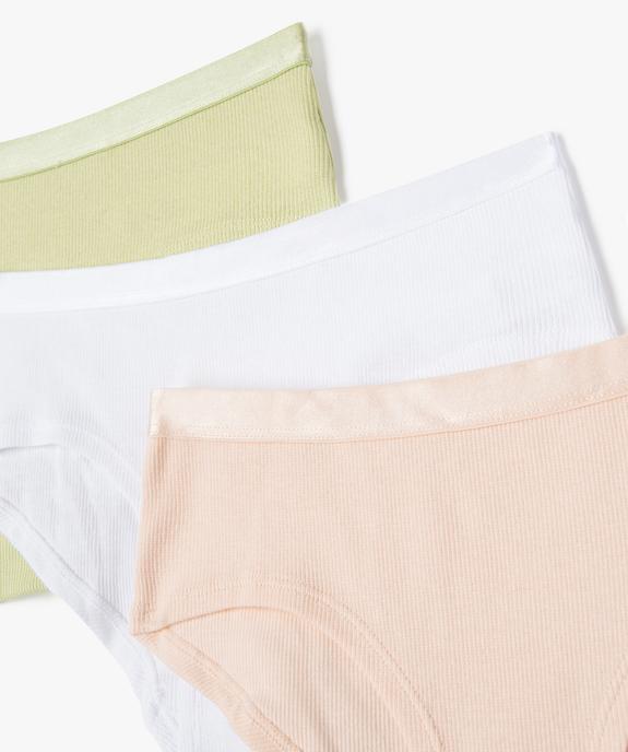 Shorties unis avec ceinture satinée fille (lot de 3) vue2 - GEMO 4G FILLE - GEMO
