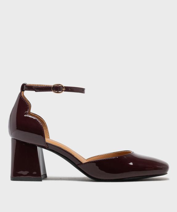 Escarpins à bout carré et talon large vernis femme - Valentina Baldano vue1 - VALENTINA BALDA - GEMO