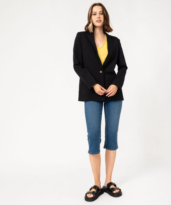 Pantacourt femme en toile denim extensible vue13 - GEMO 4G FEMME - GEMO