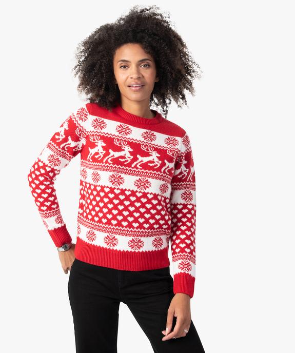 Pull de Noël femme bicolore vue2 - GEMO(FEMME PAP) - GEMO