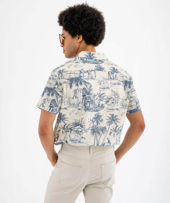 Chemise manches courtes imprimée à col cubain homme vue3 - GEMO 4G HOMME - GEMO