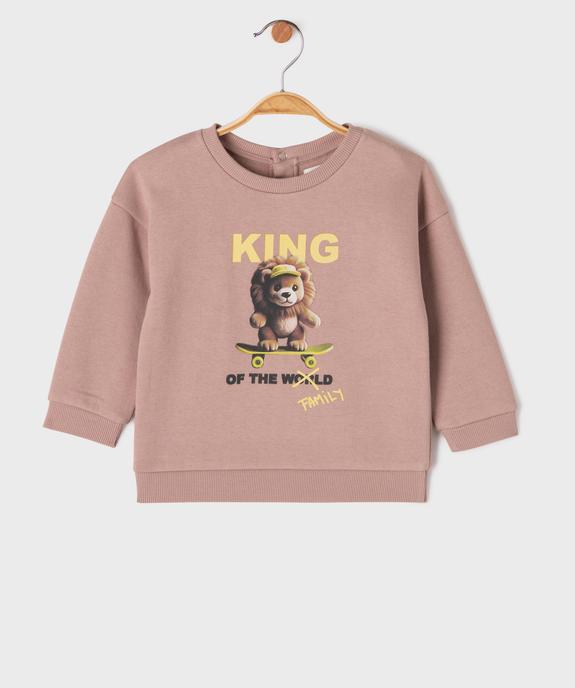 Sweat en molleton doux imprimé à col rond bébé garçon vue1 - GEMO 4G BEBE - GEMO