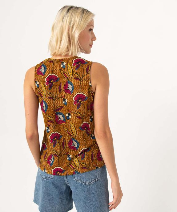 Débardeur femme imprimé avec col V fantaisie vue3 - GEMO 4G FEMME - GEMO