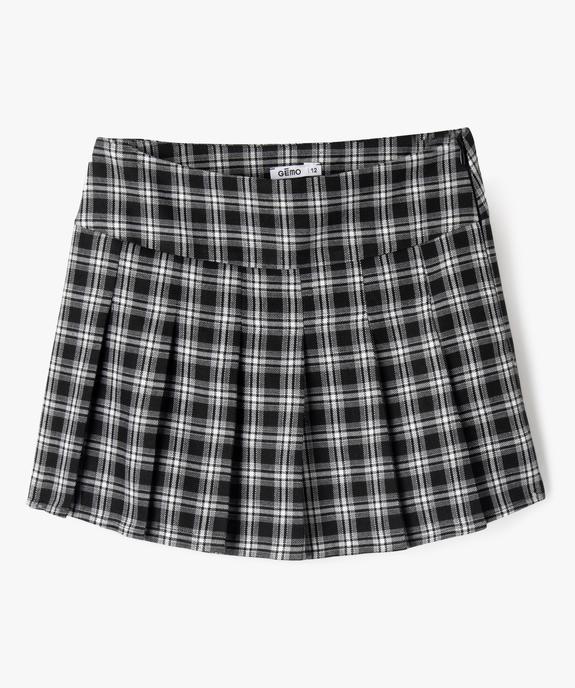 Jupe-short plissée à carreaux fille vue2 - GEMO (JUNIOR) - GEMO