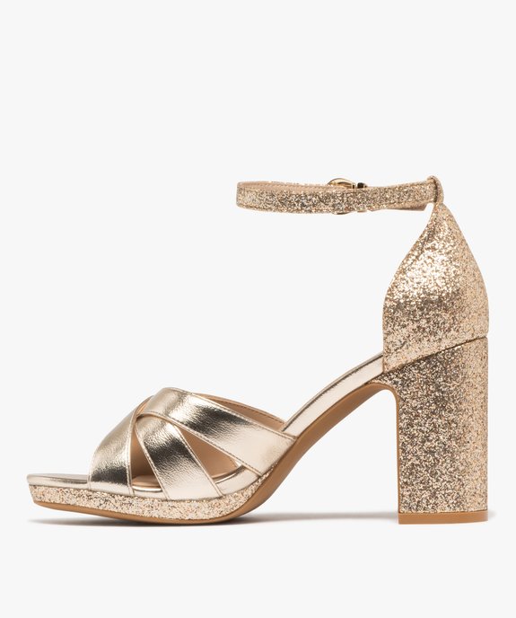 Sandales à talon haut brillantes femme vue3 - FOLLOW ME - GEMO