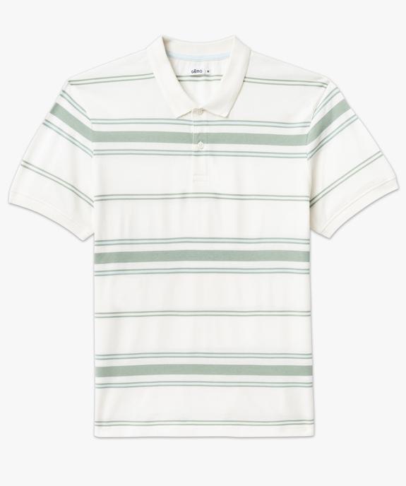 Polo manches courtes à rayures en maille piquée homme vue4 - GEMO (HOMME) - GEMO