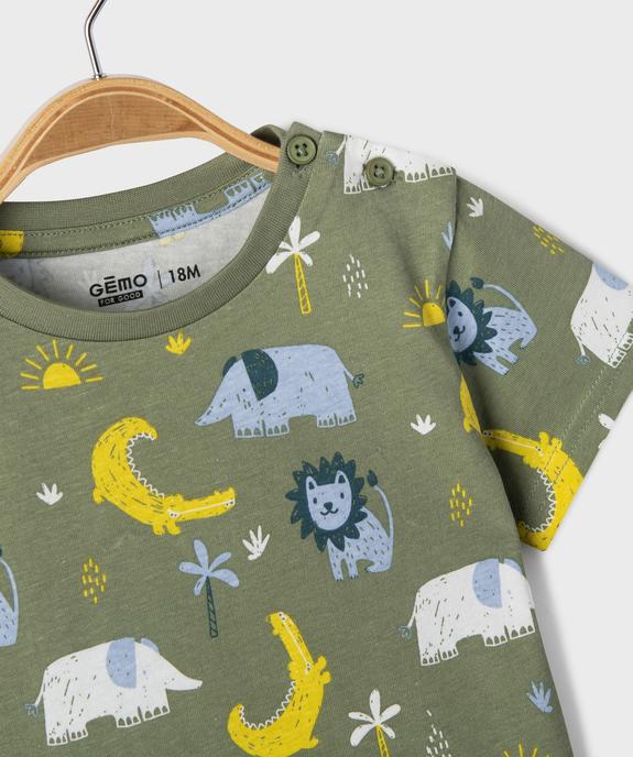 Tee-shirt manches courtes avec motifs animaux bébé garçon vue2 - GEMO 4G BEBE - GEMO