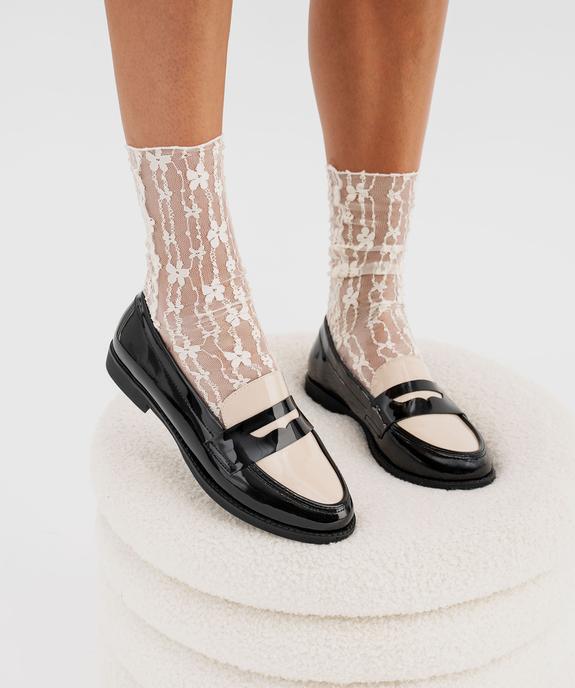 Mocassins vernis bicolores bout amande femme vue7 - VALENTINA BALDA - GEMO