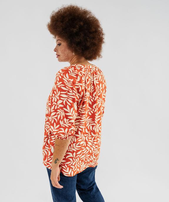 Blouse imprimée à manches 3/4 femme grande taille vue3 - GEMO 4G GT - GEMO