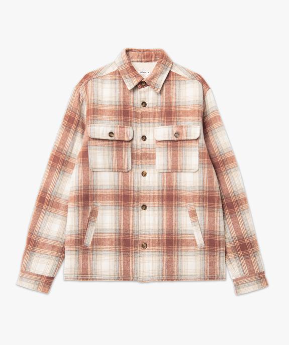 Surchemise à carreaux doublée sherpa homme vue4 - GEMO (HOMME) - GEMO