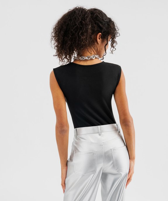 Body sans manches en maille extensible femme vue3 - GEMO(FEMME PAP) - GEMO