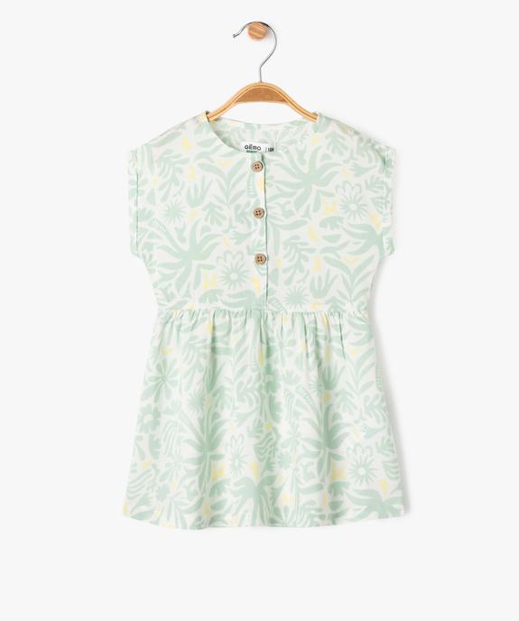 Robe imprimée en viscose bébé fille vue1 - GEMO 4G BEBE - GEMO