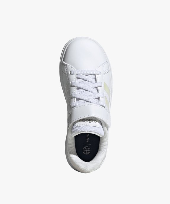 Baskets à scratch fille avec bandes contrastantes - Adidas Grand Court vue5 - ADIDAS - GEMO