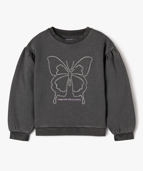 Sweat loose patiné à manches blousantes fille vue2 - GEMO (ENFANT) - GEMO