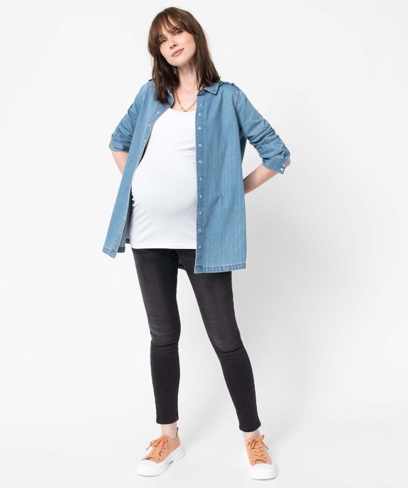 Jean de grossesse slim 4 poches avec bandeau jersey vue5 - GEMO (MATER) - GEMO