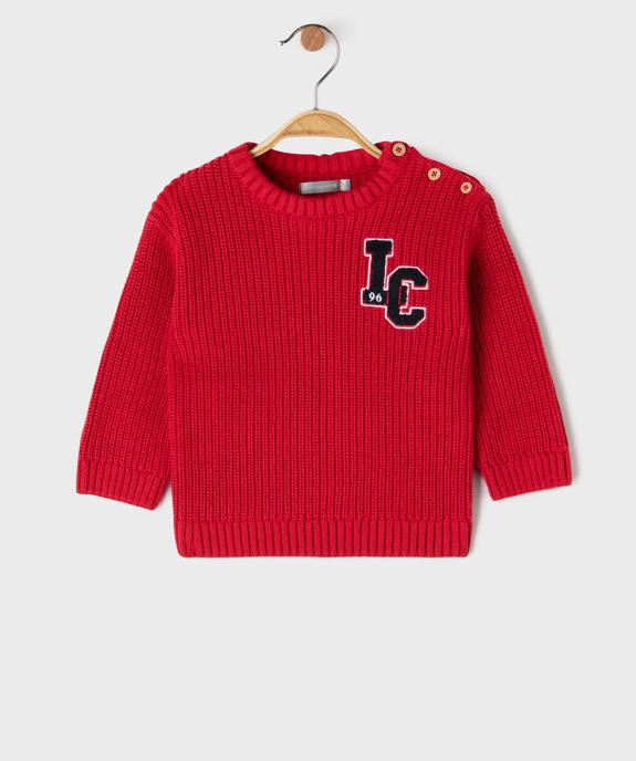 Pull en coton avec motif en maille bouclette bébé garçon - LuluCastagnette vue1 - LULUCASTAGNETTE - GEMO